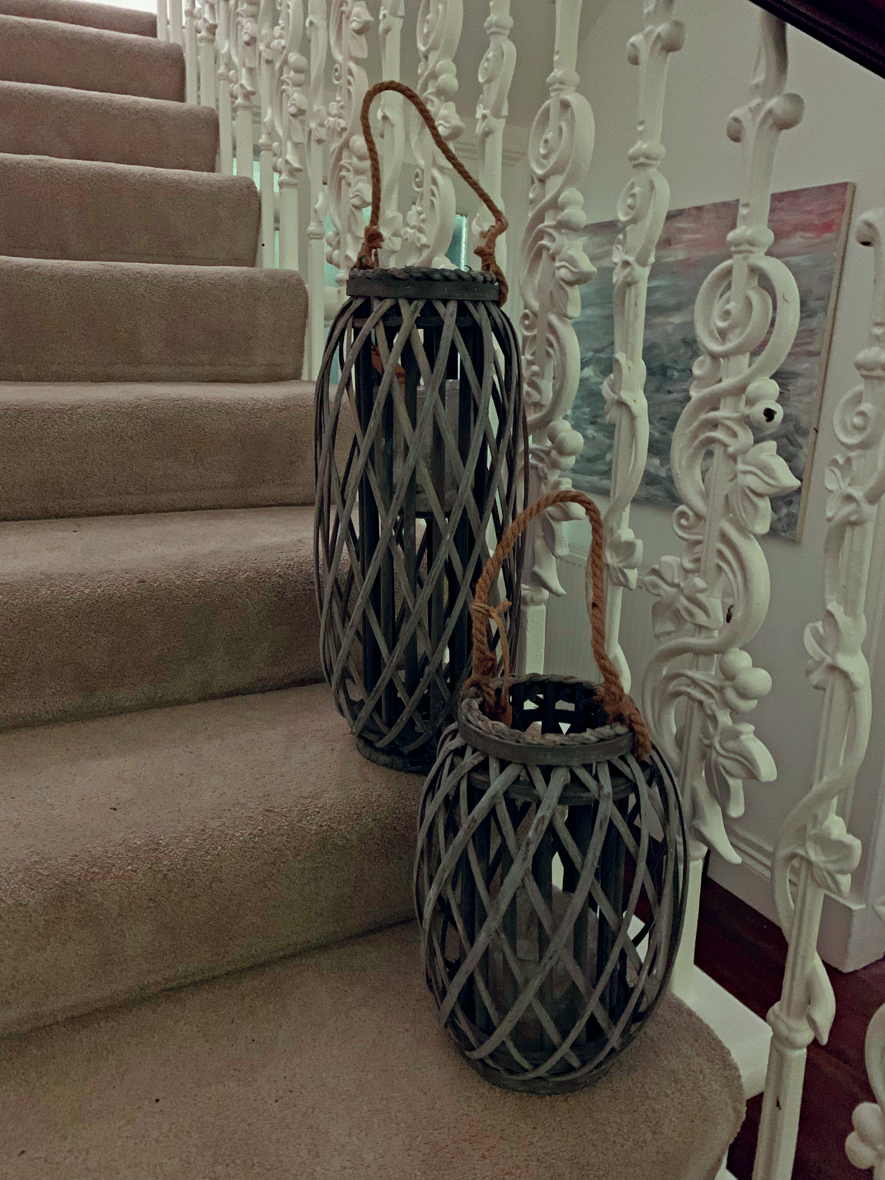 Grey Woven Lanterns