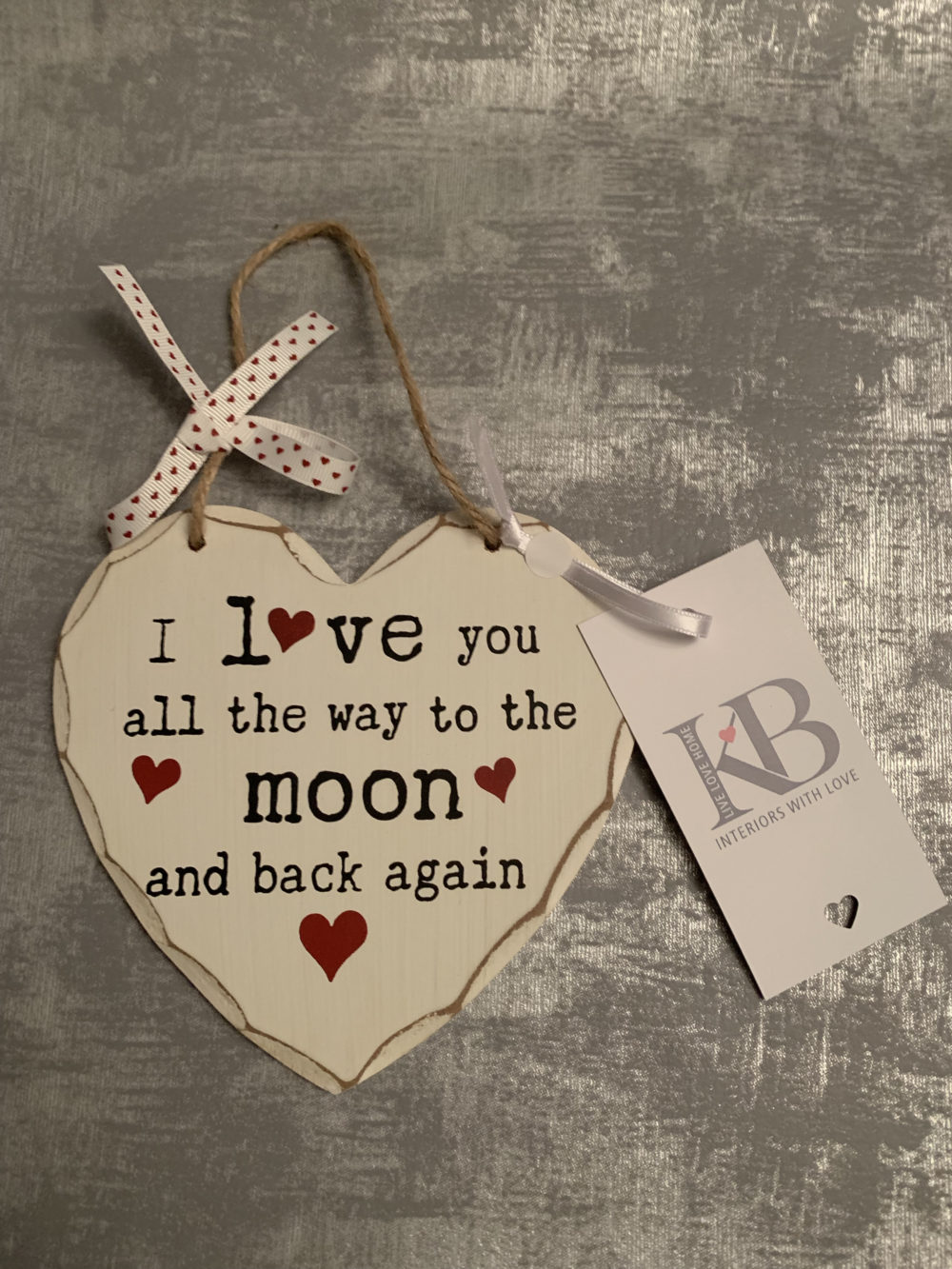 Love You To The Moon And Back Heart With Rope Handles